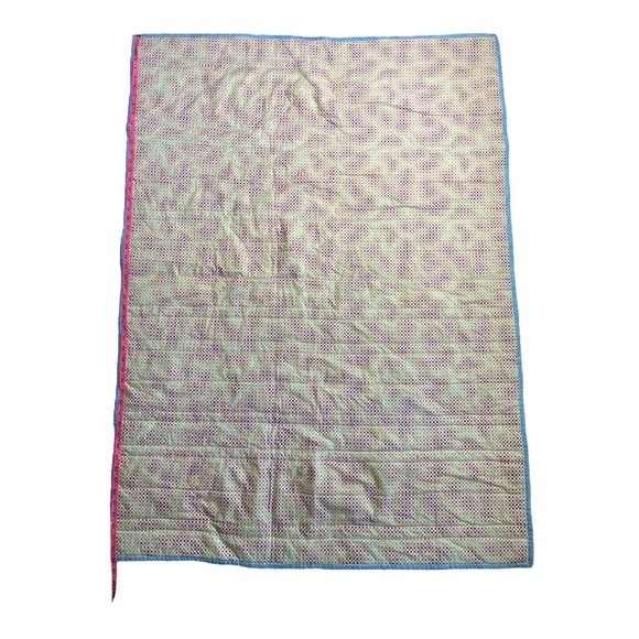 Handmade Cat Kitten Motif Quilt Blue Colors Cat Design Quilting 52"x38" - Picture 5 of 10